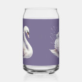 Waterverf zwaan met lavendelbloemen blikvorm glas (Rechts)