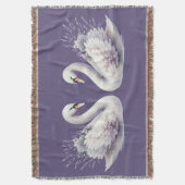 Waterverf zwaan met lavendelbloemen deken (Voorkant Verticaal)