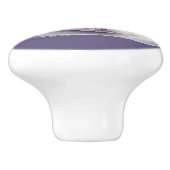 Waterverf zwaan met lavendelbloemen keramische knop (Zijkant)