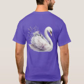 Waterverf zwaan met lavendelbloemen t-shirt (Achterkant)
