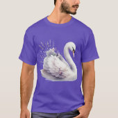 Waterverf zwaan met lavendelbloemen t-shirt (Voorkant)