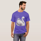 Waterverf zwaan met lavendelbloemen t-shirt (Voorkant volledig)