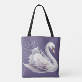 Waterverf zwaan met lavendelbloemen tote bag (Achterkant)