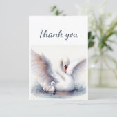 Waterverf Zwanen Vogelwild Natuur Dier Bedankkaart (Staand voorkant)