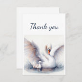 Waterverf Zwanen Vogelwild Natuur Dier Bedankkaart (Voorkant / Achterkant)