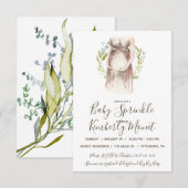 Waterverf Zwangere Baby Sprinkle Uitnodiging (Voorkant / Achterkant)