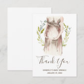 Waterverf Zwangere vrouw Baby shower Dank u wel C Bedankkaart (Voorkant / Achterkant)