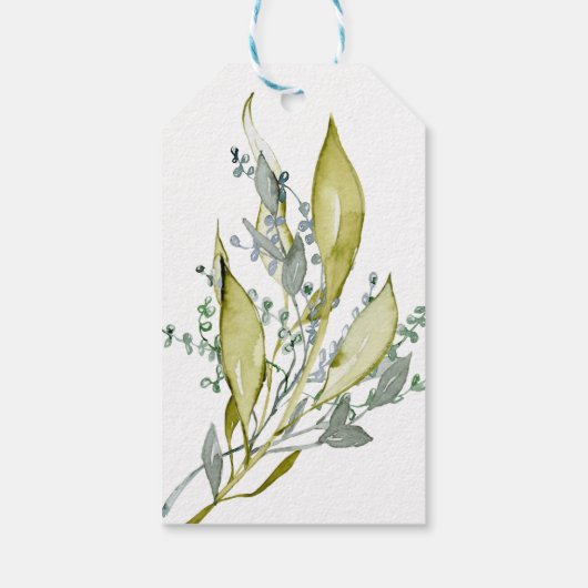 Waterverf Zwangere vrouw Baby shower Dank u wel C Cadeaulabel (Achterkant)