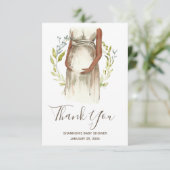 Waterverf Zwangere vrouwen Baby shower Bedankkaart (Staand voorkant)