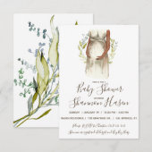 Waterverf Zwangere vrouwen Baby shower Kaart (Voorkant / Achterkant)