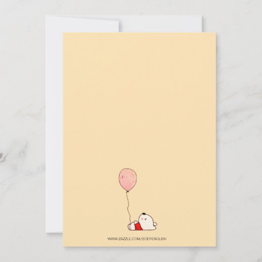 Waterverf Zwangerschap Aankondiging Peach Baby Boy (Achterkant)