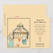 Waterverf Zwangerschap Aankondiging Peach Baby Boy (Voorkant / Achterkant)