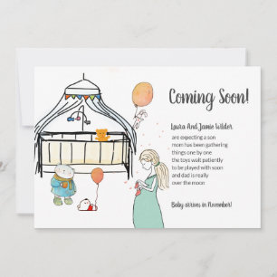 Waterverf Zwangerschap Baby baby Zwangerschap Aankondiging