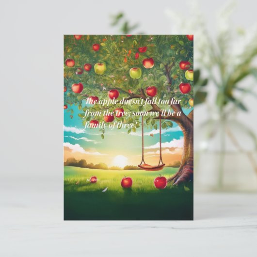 Waterverf zwangerschapsaankondiging (Staand voorkant)