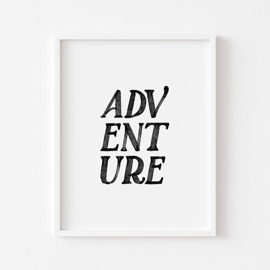Waterverf zwart adventure print