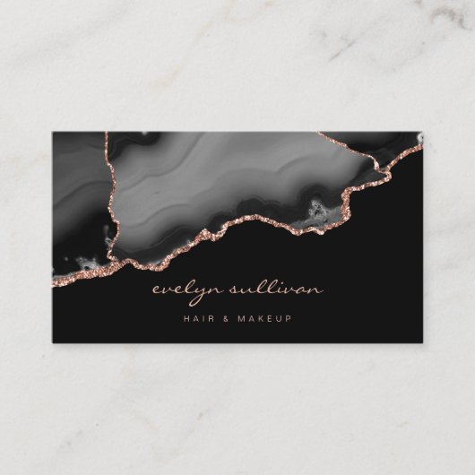 waterverf zwart agate visitekaartje (Voorkant)