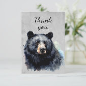 Waterverf Zwart Beer Wildlife Dieren Bedankt (Staand voorkant)