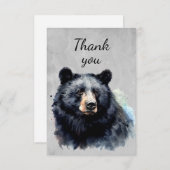 Waterverf Zwart Beer Wildlife Dieren Bedankt (Voorkant / Achterkant)