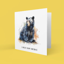 Waterverf Zwart Beer Woodland Art, op maat