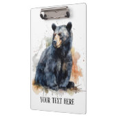 Waterverf Zwart Beer Woodland Art, op maat Klembord (Links)