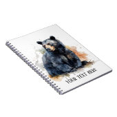 Waterverf Zwart Beer Woodland Art, op maat Notitieboek (Rechterzijde)