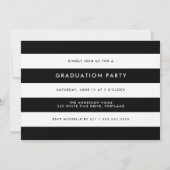 Waterverf Zwart Borstel Script Graduation Party Kaart (Achterkant)