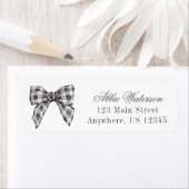 Waterverf Zwart Buffel Plaid Bow Retouradres Etiket (Insitu)