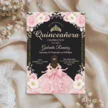 Waterverf Zwart en Blush Roze Gouden Tiara