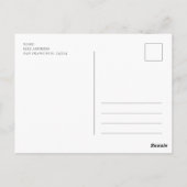 Waterverf zwart en paarse bloemen Save the Date Briefkaart (Achterkant)