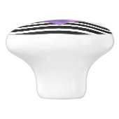 Waterverf Zwart en Paarse Hart Keramische Knop (Zijkant)