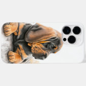 WATERVERF ZWART EN TAN BLOODHOUND PUPPY DOG Case-Mate iPhone CASE (Achterkant (horizontaal))