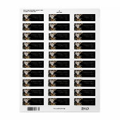 Waterverf Zwart Goud Bloemen Retouradres Label (Full Sheet)