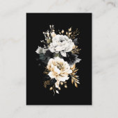 Waterverf zwart goud bloemenontvangst informatiekaartje (Achterkant)