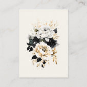 Waterverf zwart goud bloemenontvangst informatiekaartje (Achterkant)