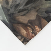 Waterverf Zwart Goud Kerstmis Motieven Vakantie Fleece Deken (Hoek)