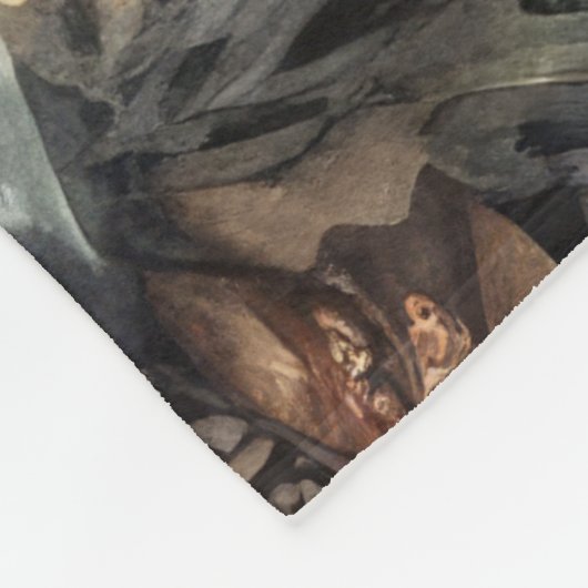 Waterverf Zwart Goud Kerstmis Motieven Vakantie Fleece Deken (Hoek)