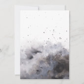Waterverf Zwart grijs mist bruiloft Kaart (Achterkant)