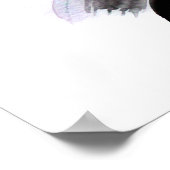 Waterverf Zwart Groen Mode Schilderij Bloemen Poster (Hoek)