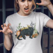 Waterverf Zwart Kat Pompoen Halloween T-shirt
