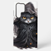 WATERVERF ZWART KITTEN GEKLEED ALS EEN HEKS SAMSUNG GALAXY HOESJE (Achterkant)