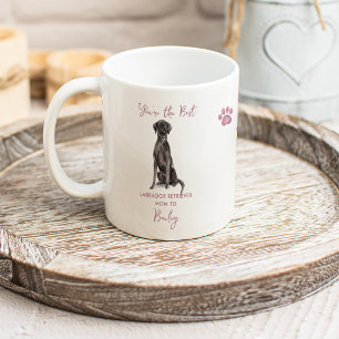 Waterverf Zwart Labrador Retriever Hond Moeder Fot Koffiemok