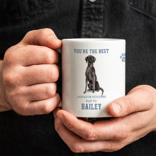 Waterverf Zwart Labrador Retriever Hond Vader Foto Koffiemok