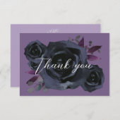 Waterverf Zwart Roos Moderne Gothic Bedankkaart (Voorkant / Achterkant)