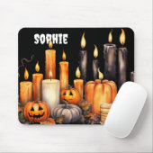 WATERVERF ZWART & SINAASAPPEL HALLOWEEN KAARSEN MUISMAT (Met muis)