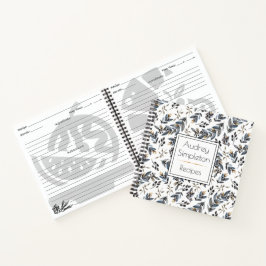 Waterverf Zwart Tannenhout Bladeren Receptenboek | Notitieboek