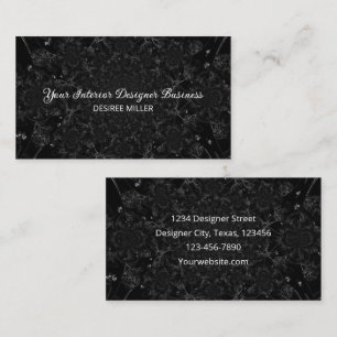 Waterverf Zwart-wit Antiek textuur Visitekaartje