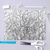 Waterverf zwart-wit boomvertakkingspatroon tissuepapier (Craft)