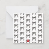 Waterverf Zwart-wit Buffel Plaid Bow Notitiekaartje (Achterkant)
