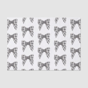 Waterverf Zwart-wit Buffel Plaid Bow Tissuepapier