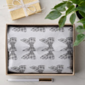 Waterverf Zwart-wit Buffel Plaid Bow Tissuepapier (Geschenk)